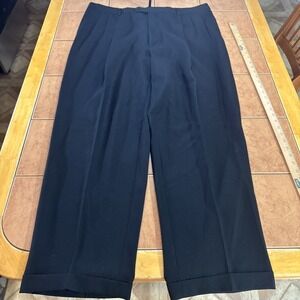 Givenchy Monsieur Pants 40 x 32 Black Pleated Cuffed Hem Trousers USA Made
